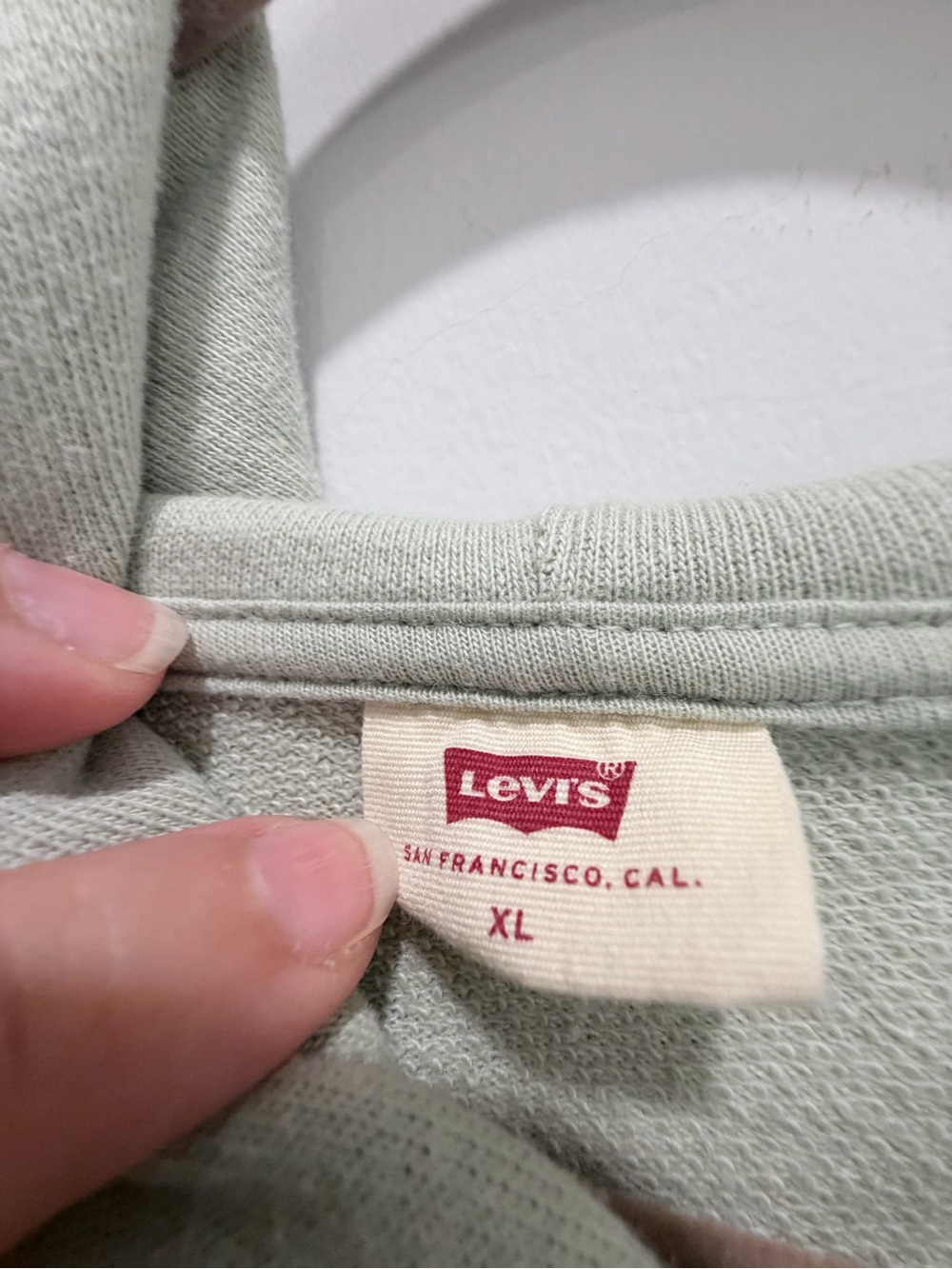 Levi’s Sage Green Cropped Boxy Logo Hoodie XL - Picture 5 of 9